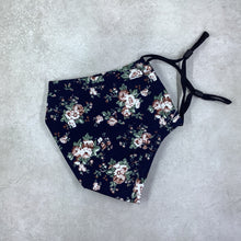 Load image into Gallery viewer, Floral Navy Cotton Face Mask