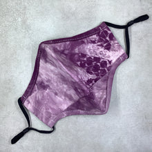 Load image into Gallery viewer, Purple Tie Dye Plaid Cotton Face Mask