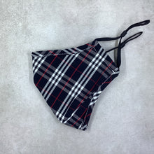 Load image into Gallery viewer, Black Plaid Cotton Face Mask