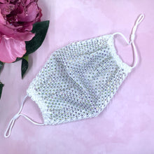 Load image into Gallery viewer, White Crystal Mesh Face Mask