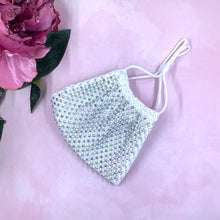 Load image into Gallery viewer, White Crystal Mesh Face Mask