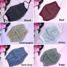 Load image into Gallery viewer, White Crystal Mesh Face Mask