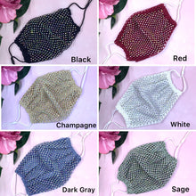Load image into Gallery viewer, Champagne Crystal Mesh Face Mask