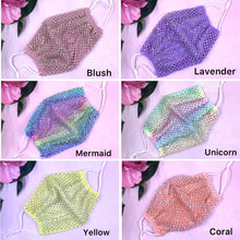 Load image into Gallery viewer, Mermaid Crystal Mesh Face Mask