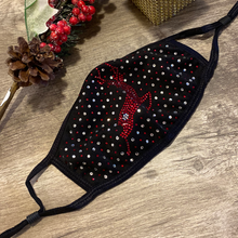 Load image into Gallery viewer, Red Reindeer Crystal Face Mask