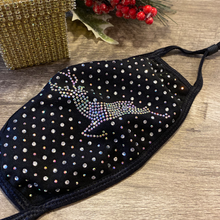 Load image into Gallery viewer, Silver Reindeer Crystal Face Mask