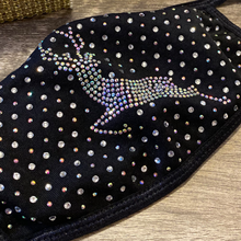 Load image into Gallery viewer, Silver Reindeer Crystal Face Mask