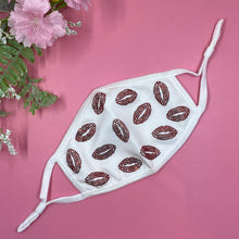 Load image into Gallery viewer, Lips On White Crystal Face Mask