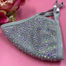 Load image into Gallery viewer, Gray Crystal Face Mask