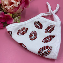 Load image into Gallery viewer, Lips On White Crystal Face Mask