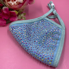 Load image into Gallery viewer, Powder Blue Crystal Face Mask