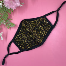 Load image into Gallery viewer, Black Gold Crystal Face Mask