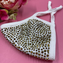 Load image into Gallery viewer, White Gold Crystal Face Mask