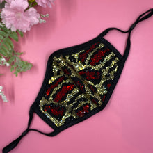 Load image into Gallery viewer, Red Animal Crystal Face Mask