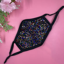Load image into Gallery viewer, Mosaic Black Crystal Face Mask