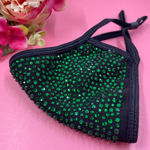 Load image into Gallery viewer, Emerald Black Crystal Face Mask