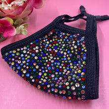 Load image into Gallery viewer, Mosaic Black Crystal Face Mask