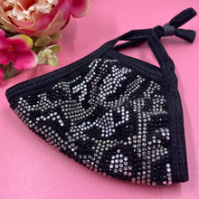 Load image into Gallery viewer, Black Animal Crystal Face Mask