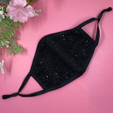 Load image into Gallery viewer, Black Crystal Face Mask