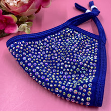 Load image into Gallery viewer, Navy AB Crystal Face Mask