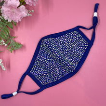 Load image into Gallery viewer, Navy AB Crystal Face Mask