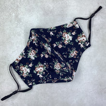 Load image into Gallery viewer, Floral Navy Cotton Face Mask
