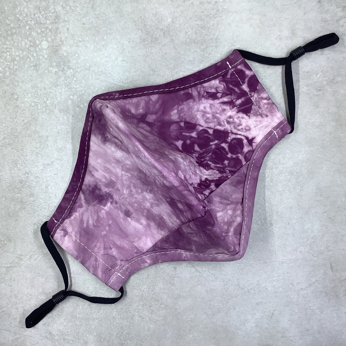 Purple Tie Dye Plaid Cotton Face Mask