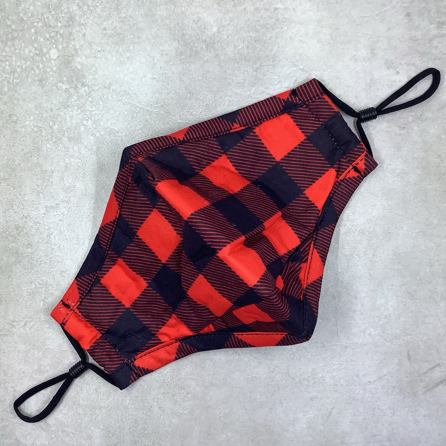 Red Plaid Cotton Face Mask