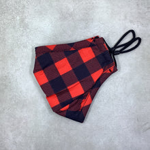 Load image into Gallery viewer, Red Plaid Cotton Face Mask
