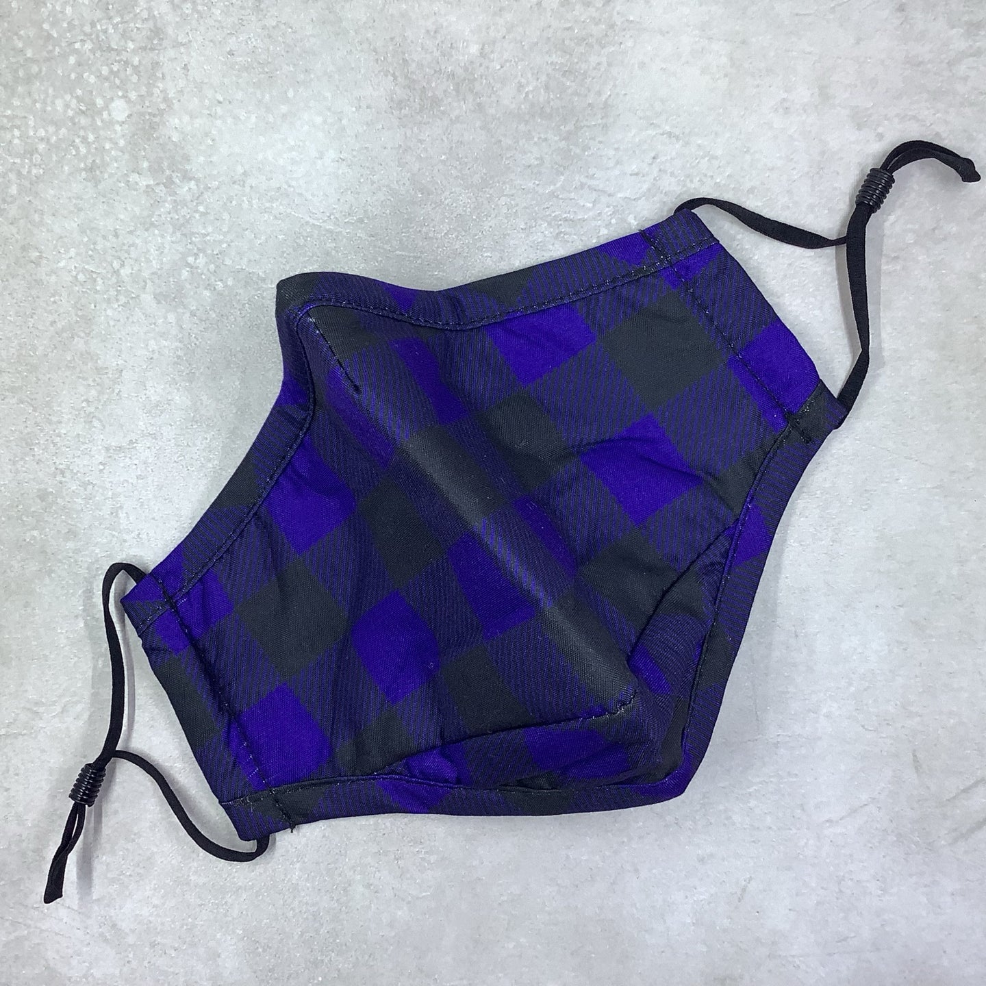 Cobalt Plaid Cotton Face Mask