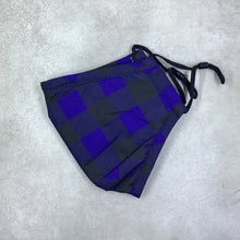 Load image into Gallery viewer, Cobalt Plaid Cotton Face Mask
