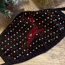 Load image into Gallery viewer, Red Reindeer Crystal Face Mask
