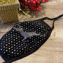 Load image into Gallery viewer, Silver Reindeer Crystal Face Mask
