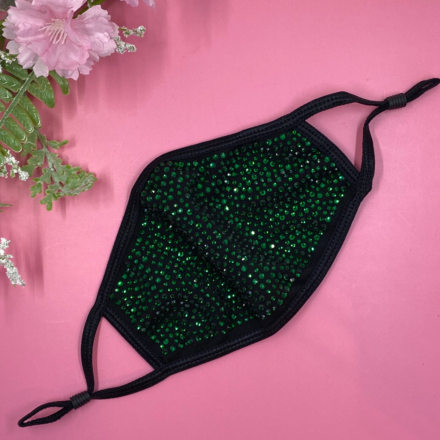 Emerald Black Crystal Face Mask